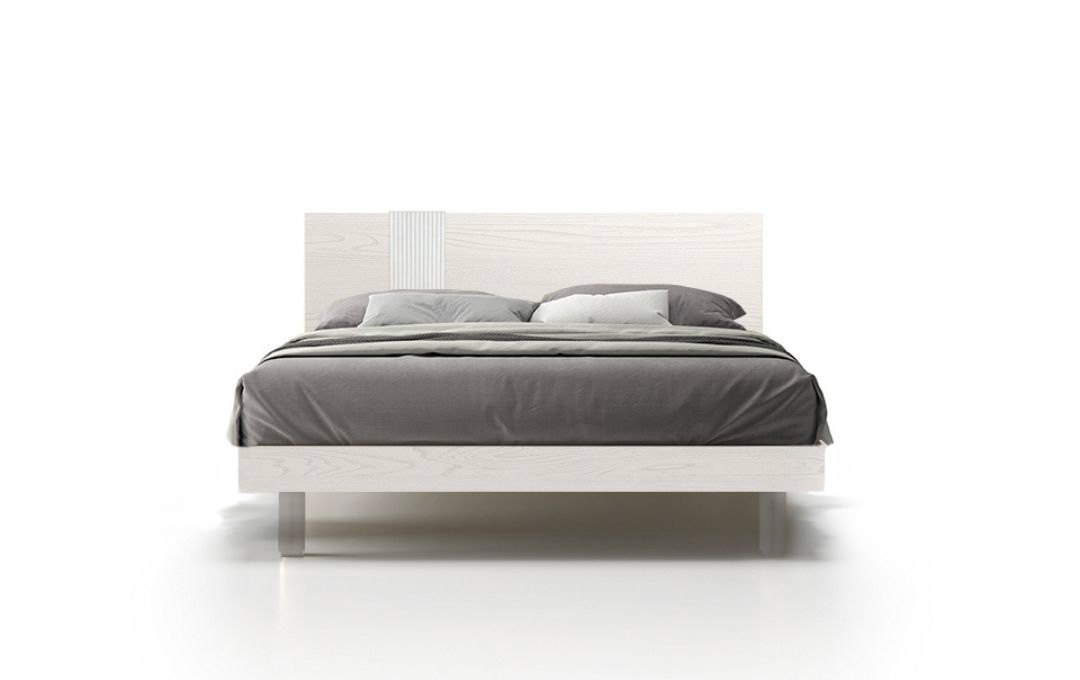 Letto Zen - Legno, Essenza Gesso, Matrimoniale Letto Zen - Legno, Essenza Gesso, Matrimoniale